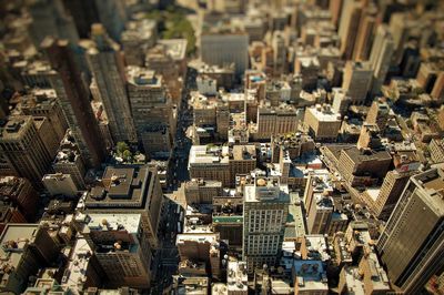 Tilt shift image of cityscape