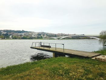 Bridge over river against sky