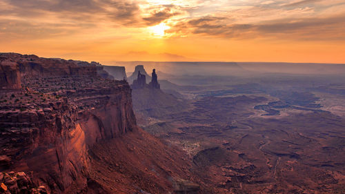 Rock formations at sunset