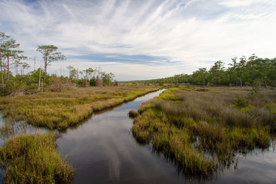 Scenic view of river against sky