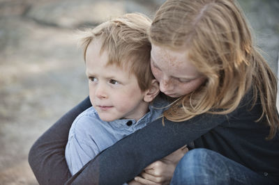 Sister with brother, nacka, sweden