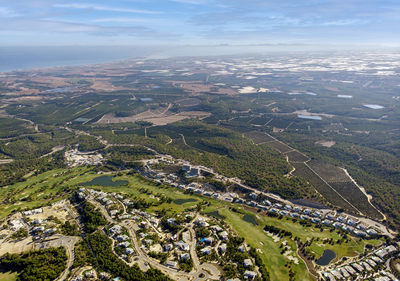 High angle view of landscape against sky