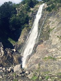 Scenic view of waterfall