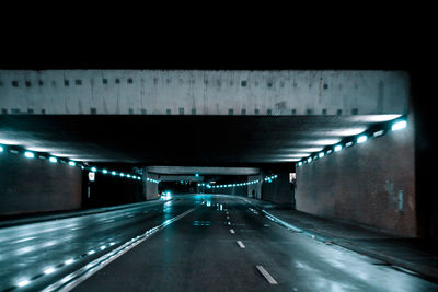 View of illuminated tunnel