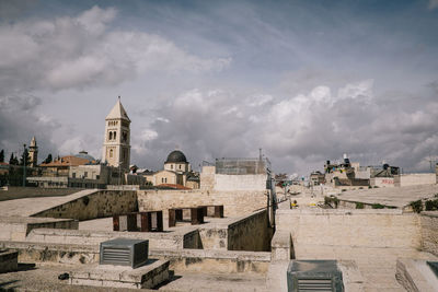 Panoramic view of buildings against sky