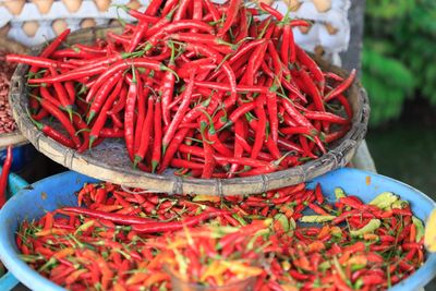 Chili on a market stall