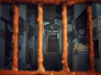 Close-up of illuminated built structure