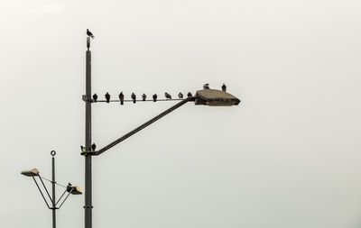 Low angle view of street light against clear sky