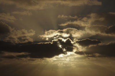 Low angle view of sky during sunset