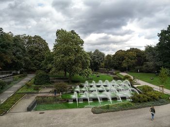 Park in garden against sky