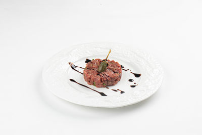 High angle view of food on white background