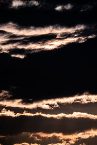 Low angle view of dramatic sky during sunset