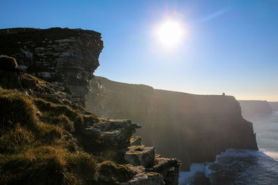 Scenic view of rock formations against sky