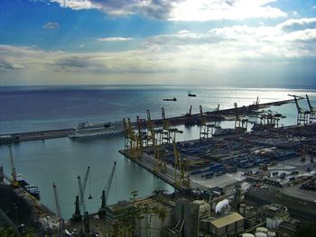 View of sea against cloudy sky