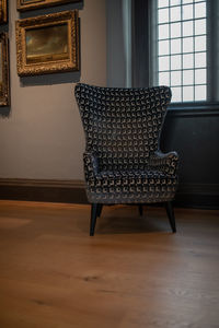 Empty chairs on table at home