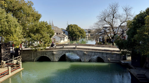 Bridge over river in city