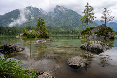 Scenic view of lake against mountains