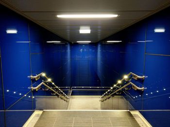 View of illuminated subway station