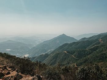 Scenic view of mountains against sky