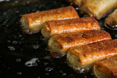 Close-up of meat rolls