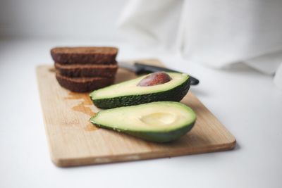 Close-up of food on cutting board