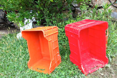 Close-up of fresh green plants in field
