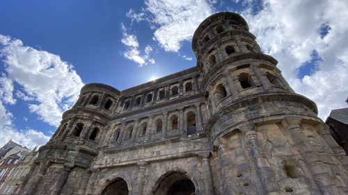 Low angle view of historical building against sky