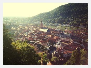 High angle shot of townscape