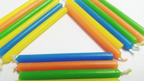 Close-up of multi colored pencils