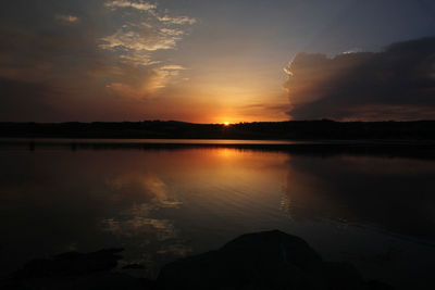 View of sunset over water