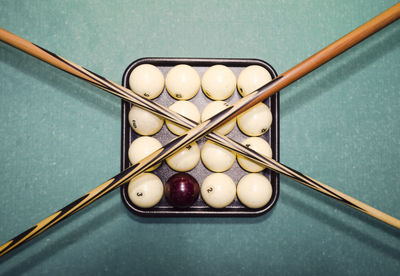 Close-up of balls on table