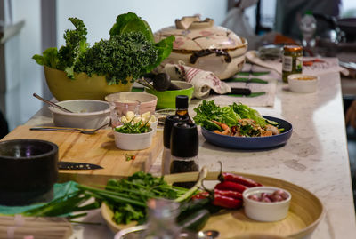 Close-up of vegetables on table