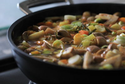Close-up of soup in bowl