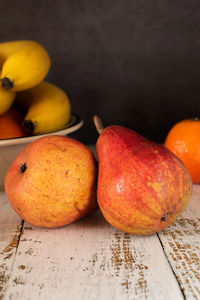 High angle view of fruits on table