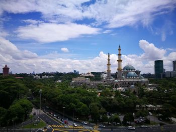 Panoramic view of city against sky