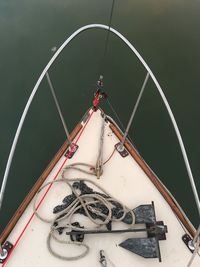 Directly above shot of boat in sea