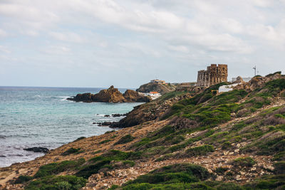 View of sea against cloudy sky