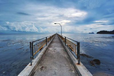 Long pier on the beach