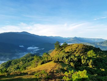 Scenic view of mountains against sky