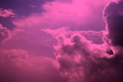 Low angle view of clouds in sky during sunset