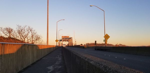 Road against clear sky
