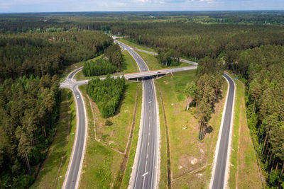 Highway a1 via baltica between vilnius, riga and tallinn, road section next to saulkrasti, latvia