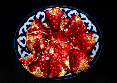 Close-up of strawberries in plate