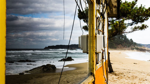 Scenic view of beach against sky