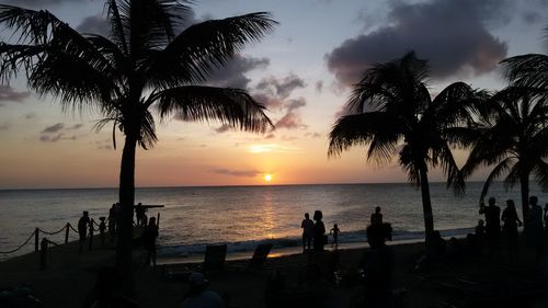 Silhouette of people on beach