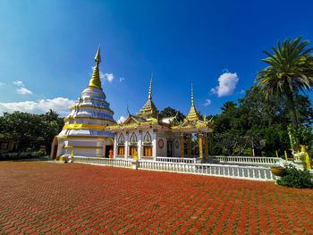 Exterior of temple against building