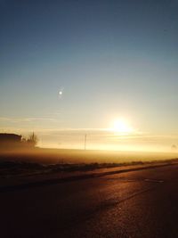 View of road at sunset