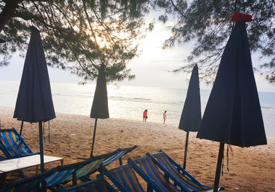 Scenic view of beach against sky