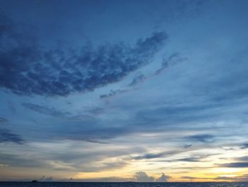 Low angle view of dramatic sky during sunset