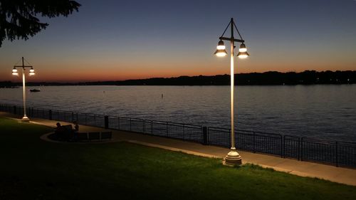 Scenic view of sea at sunset